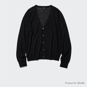 Uniqlo lightweight sheer V neck cardigan black size L
